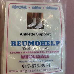 Reumohelp Anklette Support Luxury Angora Wool White Socks